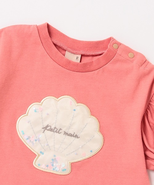 petit main(プティマイン)の「【リンク】【吸水速乾】シェルモチーフパフTシャツ(Tシャツ/カットソー・キッズ・ブラック/オフホワイト/ピンク・80cm/90cm/110cm/100cm/120cm/130cm)」の14枚目の写真