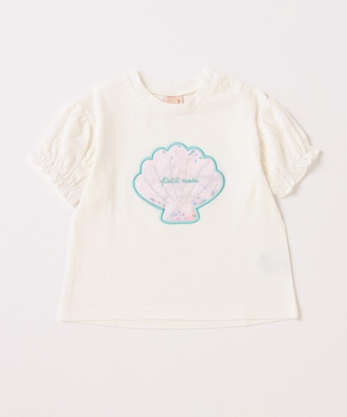 petit main(プティマイン)の「【リンク】【吸水速乾】シェルモチーフパフTシャツ(Tシャツ/カットソー・キッズ・ブラック/オフホワイト/ピンク・80cm/90cm/110cm/100cm/120cm/130cm)」の10枚目の写真