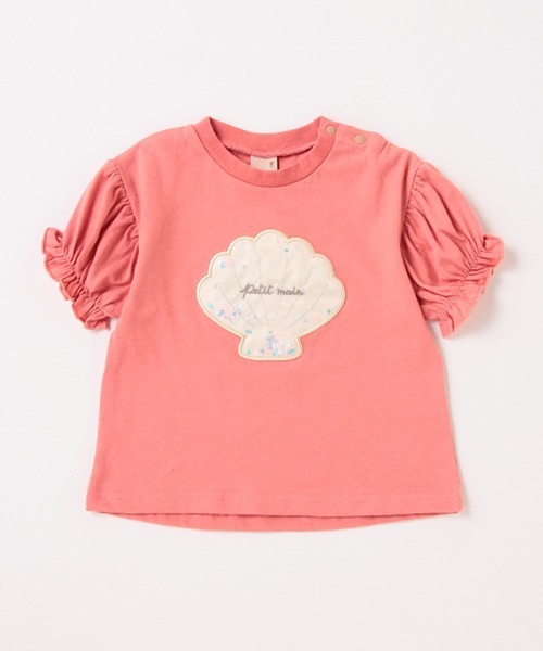 petit main(プティマイン)の「【リンク】【吸水速乾】シェルモチーフパフTシャツ(Tシャツ/カットソー・キッズ・ブラック/オフホワイト/ピンク・80cm/90cm/110cm/100cm/120cm/130cm)」の11枚目の写真