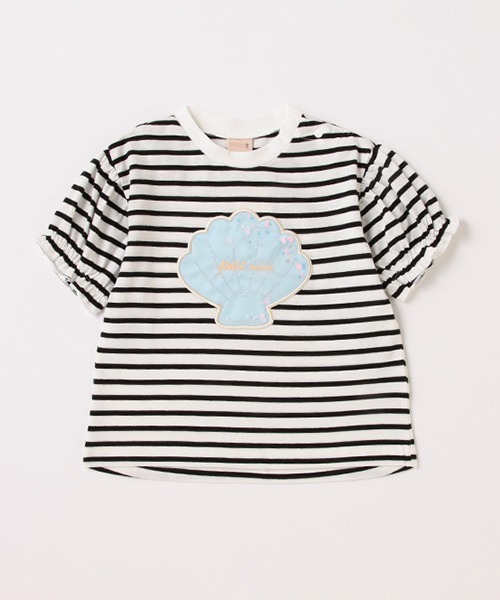 petit main(プティマイン)の「【リンク】【吸水速乾】シェルモチーフパフTシャツ(Tシャツ/カットソー・キッズ・ブラック/オフホワイト/ピンク・80cm/90cm/110cm/100cm/120cm/130cm)」の12枚目の写真