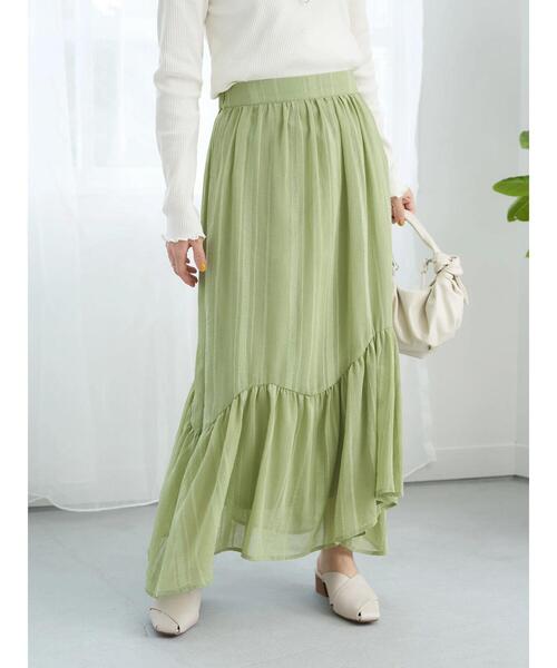 earth music&ecology(アースミュージックアンドエコロジー)の「イレヘム切替スカート(スカート・レディース・ベージュ/グレイッシュベージュ/グリーン系その他3・FREE)」の5枚目の写真