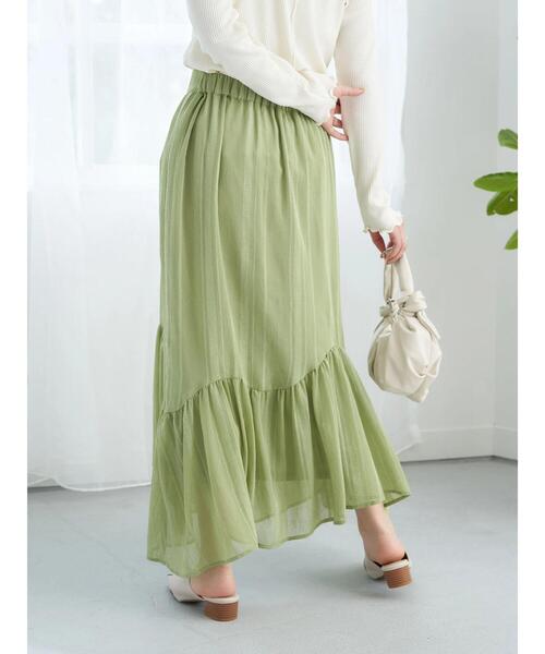 earth music&ecology(アースミュージックアンドエコロジー)の「イレヘム切替スカート(スカート・レディース・ベージュ/グレイッシュベージュ/グリーン系その他3・FREE)」の8枚目の写真