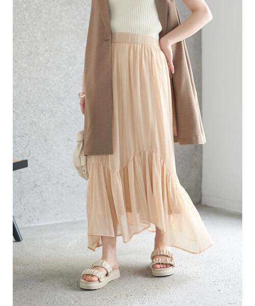 earth music&ecology(アースミュージックアンドエコロジー)の「イレヘム切替スカート(スカート・レディース・ベージュ/グレイッシュベージュ/グリーン系その他3・FREE)」の17枚目の写真