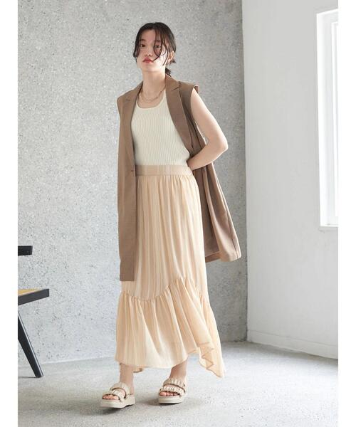 earth music&ecology(アースミュージックアンドエコロジー)の「イレヘム切替スカート(スカート・レディース・ベージュ/グレイッシュベージュ/グリーン系その他3・FREE)」の18枚目の写真