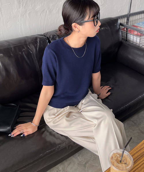 セリーヌ　フォービー期　サマーニットトップス　ネイビー　Sサイズ セリーヌ フォービー期 サマーニットトップス ネイビー Sサイズ