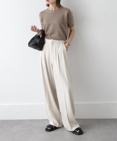 Chillfar（チルファー）の「ヘザーサマーニットトップス（ニット/セーター・レディース・ブラック/ベージュ/ブラウン/ブルー/アイボリー/ピンク/グリーン/ダークブルー/ピンク系/グレー/ホワイト系1/ホワイト系/ネイビー・FREE）」の21枚目の写真