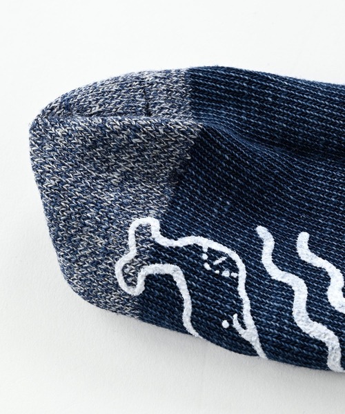 45R（フォーティファイブアール）の「インディゴ度詰の靴下（ソックス/靴下・レディース・インディゴブルー/ライトインディゴブルー・LARGE/MEDIUM）」の5枚目の写真