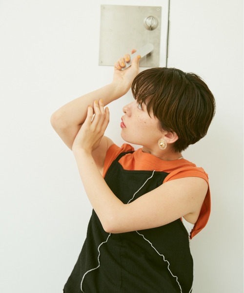 Happy John（ハッピージョン）の「bicolor mellow salopette/バイカラーメロウサロペット（サロペット/オーバーオール・レディース・ブラック/ブルー/グリーン・FREE）」の8枚目の写真