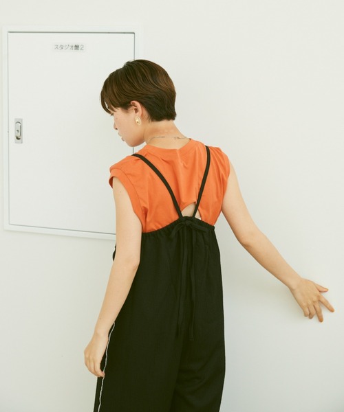 Happy John（ハッピージョン）の「bicolor mellow salopette/バイカラーメロウサロペット（サロペット/オーバーオール・レディース・ブラック/ブルー/グリーン・FREE）」の9枚目の写真