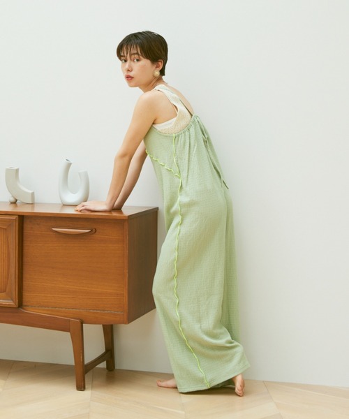 Happy John（ハッピージョン）の「bicolor mellow salopette/バイカラーメロウサロペット（サロペット/オーバーオール・レディース・ブラック/ブルー/グリーン・FREE）」の17枚目の写真