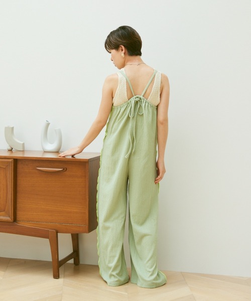 Happy John（ハッピージョン）の「bicolor mellow salopette/バイカラーメロウサロペット（サロペット/オーバーオール・レディース・ブラック/ブルー/グリーン・FREE）」の18枚目の写真