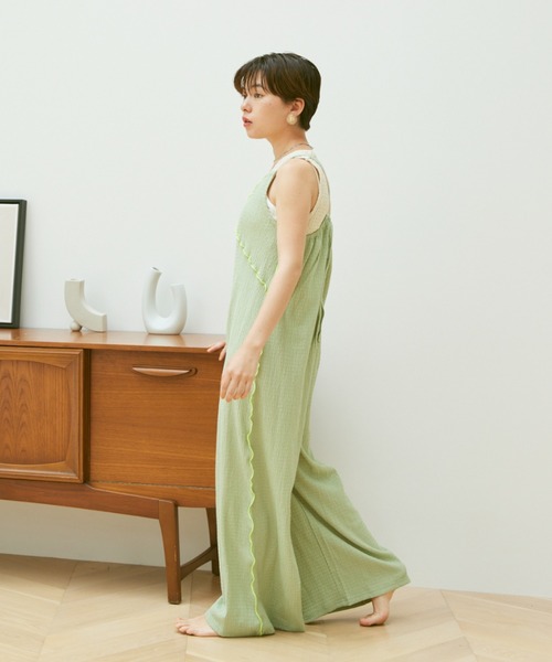 Happy John（ハッピージョン）の「bicolor mellow salopette/バイカラーメロウサロペット（サロペット/オーバーオール・レディース・ブラック/ブルー/グリーン・FREE）」の19枚目の写真