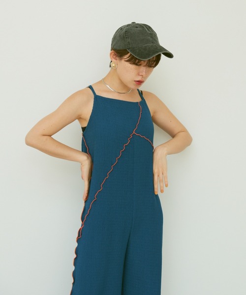 Happy John（ハッピージョン）の「bicolor mellow salopette/バイカラーメロウサロペット（サロペット/オーバーオール・レディース・ブラック/ブルー/グリーン・FREE）」の15枚目の写真