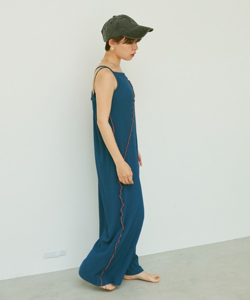 Happy John（ハッピージョン）の「bicolor mellow salopette/バイカラーメロウサロペット（サロペット/オーバーオール・レディース・ブラック/ブルー/グリーン・FREE）」の12枚目の写真