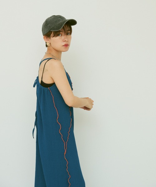 Happy John（ハッピージョン）の「bicolor mellow salopette/バイカラーメロウサロペット（サロペット/オーバーオール・レディース・ブラック/ブルー/グリーン・FREE）」の13枚目の写真