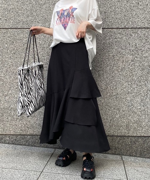 one way（ワンウェイ）の「切替フリルマーメイドスカート（スカート・レディース・ホワイト/ブラック・FREE）」の7枚目の写真