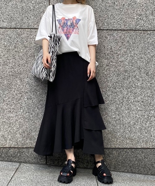 one way（ワンウェイ）の「切替フリルマーメイドスカート（スカート・レディース・ホワイト/ブラック・FREE）」の8枚目の写真