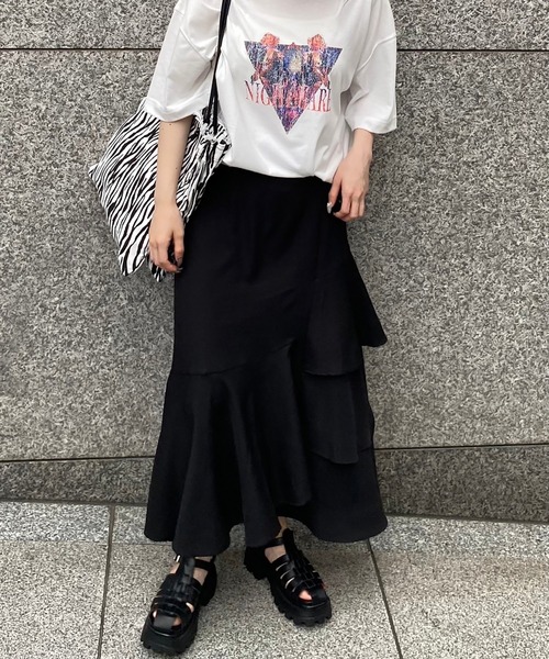 one way（ワンウェイ）の「切替フリルマーメイドスカート（スカート・レディース・ホワイト/ブラック・FREE）」の9枚目の写真