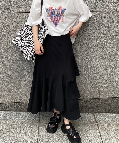 one way（ワンウェイ）の「切替フリルマーメイドスカート（スカート・レディース・ホワイト/ブラック・FREE）」の10枚目の写真