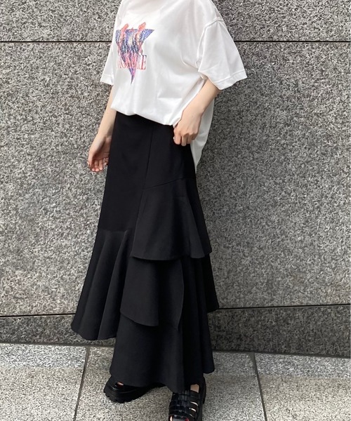 one way（ワンウェイ）の「切替フリルマーメイドスカート（スカート・レディース・ホワイト/ブラック・FREE）」の13枚目の写真