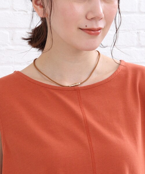 SHOO・LA・RUE(シューラルー)の「◆【洗える/接触冷感/SHOO ICE】ノースリーブワンピース(ワンピース・レディース・ブラック/チャコールグレー/ダークオレンジ・00)」の7枚目の写真