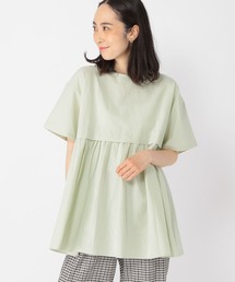 studio CLIP | コットンリネン切り替えギャザーブラウス(シャツ/ブラウス)