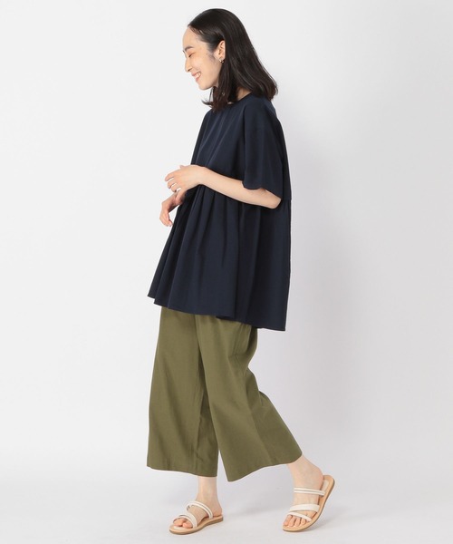 studio CLIP（スタディオクリップ）の「コットンリネン切り替えギャザーブラウス（シャツ/ブラウス・レディース・オフホワイト/ネイビー/ライトグリーン・FREE）」の6枚目の写真