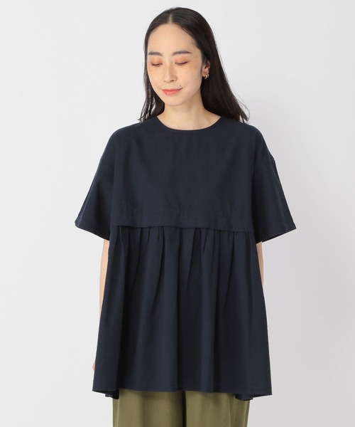 studio CLIP（スタディオクリップ）の「コットンリネン切り替えギャザーブラウス（シャツ/ブラウス・レディース・オフホワイト/ネイビー/ライトグリーン・FREE）」の16枚目の写真