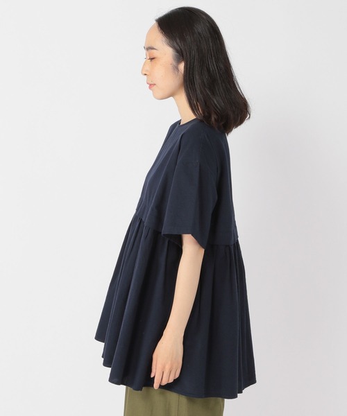 studio CLIP（スタディオクリップ）の「コットンリネン切り替えギャザーブラウス（シャツ/ブラウス・レディース・オフホワイト/ネイビー/ライトグリーン・FREE）」の14枚目の写真