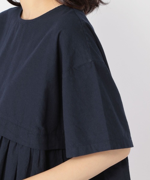 studio CLIP（スタディオクリップ）の「コットンリネン切り替えギャザーブラウス（シャツ/ブラウス・レディース・オフホワイト/ネイビー/ライトグリーン・FREE）」の10枚目の写真