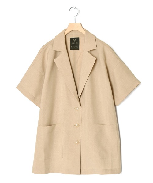 w closet（ダブルクローゼット）の「リネンタッチ半袖テーラード