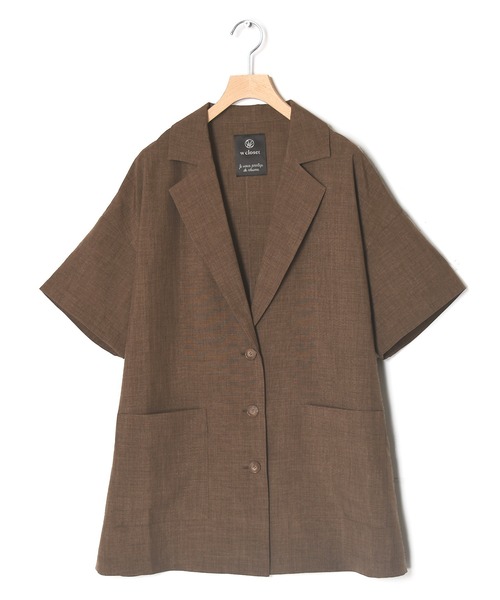 w closet（ダブルクローゼット）の「リネンタッチ半袖テーラード