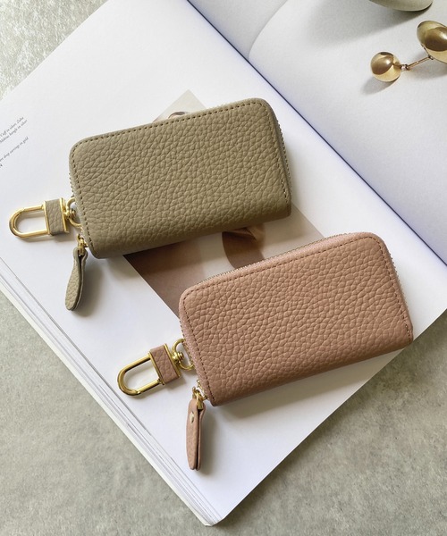 She's Closet（シーズクローゼット）の「本革ラウンドファスナースマートキーケース（キーケース/キーアクセサリー・レディース・ブラック/ダークグリーン/ベージュ/ネイビー/ピンク/ブルー/グレイッシュベージュ・FREE）」の7枚目の写真