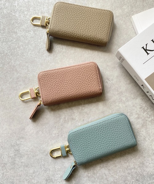She's Closet（シーズクローゼット）の「本革ラウンドファスナースマートキーケース（キーケース/キーアクセサリー・レディース・ブラック/ダークグリーン/ベージュ/ネイビー/ピンク/ブルー/グレイッシュベージュ・FREE）」の6枚目の写真