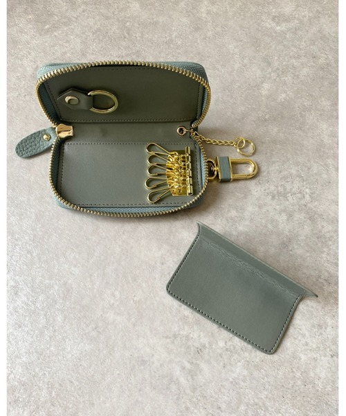 She's Closet（シーズクローゼット）の「本革ラウンドファスナースマートキーケース（キーケース/キーアクセサリー・レディース・ブラック/ダークグリーン/ベージュ/ネイビー/ピンク/ブルー/グレイッシュベージュ・FREE）」の15枚目の写真
