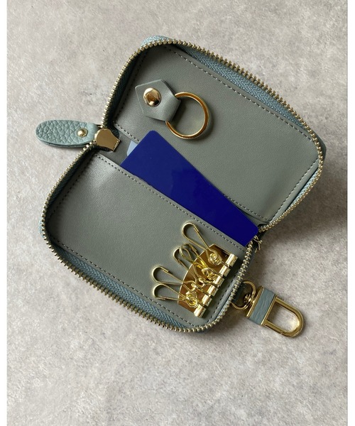 She's Closet（シーズクローゼット）の「本革ラウンドファスナースマートキーケース（キーケース/キーアクセサリー・レディース・ブラック/ダークグリーン/ベージュ/ネイビー/ピンク/ブルー/グレイッシュベージュ・FREE）」の17枚目の写真