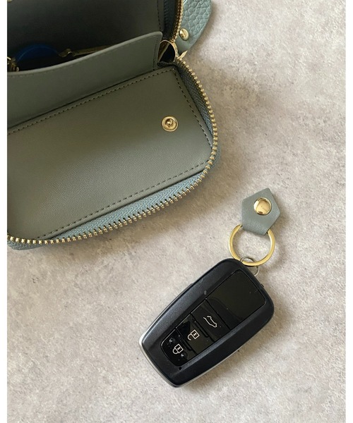 She's Closet（シーズクローゼット）の「本革ラウンドファスナースマートキーケース（キーケース/キーアクセサリー・レディース・ブラック/ダークグリーン/ベージュ/ネイビー/ピンク/ブルー/グレイッシュベージュ・FREE）」の13枚目の写真