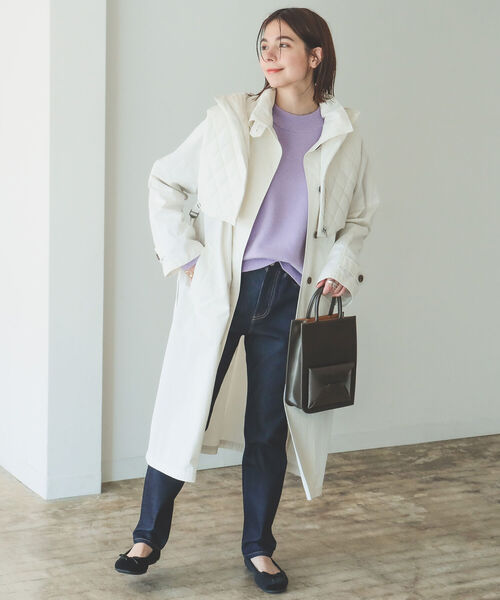 B:MING by BEAMS（ビーミングバイビームス）の「B:MING by BEAMS / べスト付き スタンド コート 22AW（その他アウター・レディース・ホワイト系/オリーブ・SMALL/MEDIUM）」の9枚目の写真