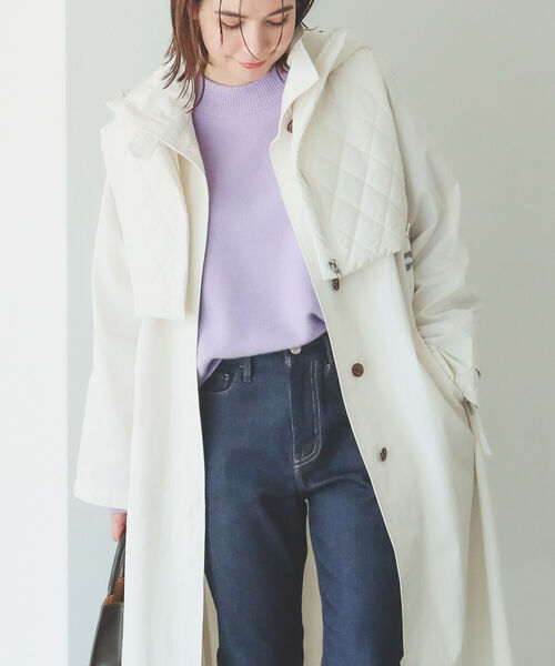 B:MING by BEAMS（ビーミングバイビームス）の「B:MING by BEAMS / べスト付き スタンド コート 22AW（その他アウター・レディース・ホワイト系/オリーブ・SMALL/MEDIUM）」の17枚目の写真