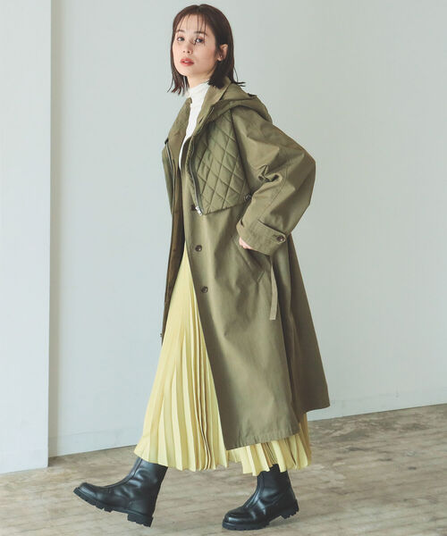 B:MING by BEAMS（ビーミングバイビームス）の「B:MING by BEAMS / べスト付き スタンド コート 22AW（その他アウター・レディース・ホワイト系/オリーブ・SMALL/MEDIUM）」の14枚目の写真
