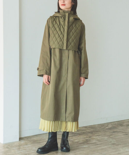 B:MING by BEAMS（ビーミングバイビームス）の「B:MING by BEAMS / べスト付き スタンド コート 22AW（その他アウター・レディース・ホワイト系/オリーブ・SMALL/MEDIUM）」の4枚目の写真