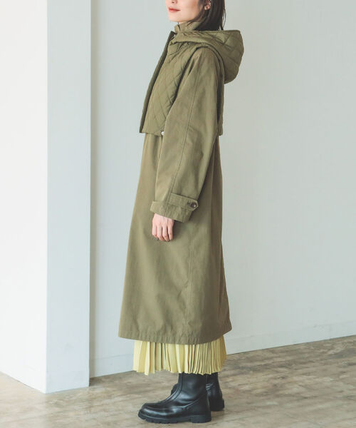 B:MING by BEAMS（ビーミングバイビームス）の「B:MING by BEAMS / べスト付き スタンド コート 22AW（その他アウター・レディース・ホワイト系/オリーブ・SMALL/MEDIUM）」の18枚目の写真