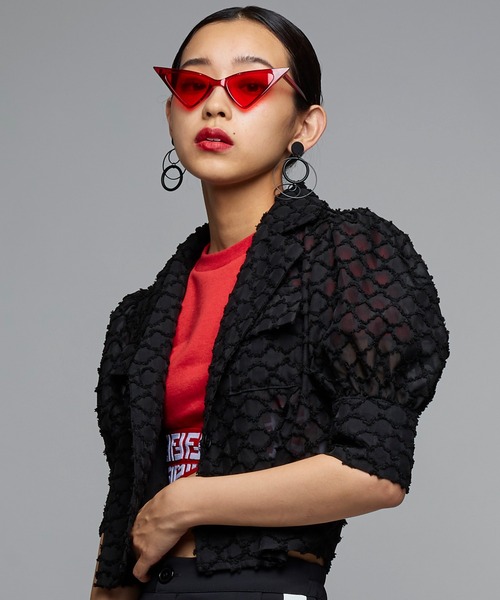 Narcissus（ナルシス）の「【Narcissus】ブロックショートジャケット（テーラードジャケット・レディース・ブラック/ホワイト・FREE）」の2枚目の写真