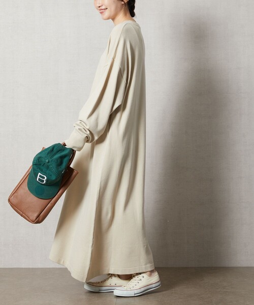 FREAK'S STORE（フリークスストア）の「【WEB限定】フレアマキシカラーニットワンピース（ワンピース・レディース・グレー/ブラック/ブラウン/ピンク/ナチュラル/オレンジ/グリーン・ﾌﾘ-）」の5枚目の写真