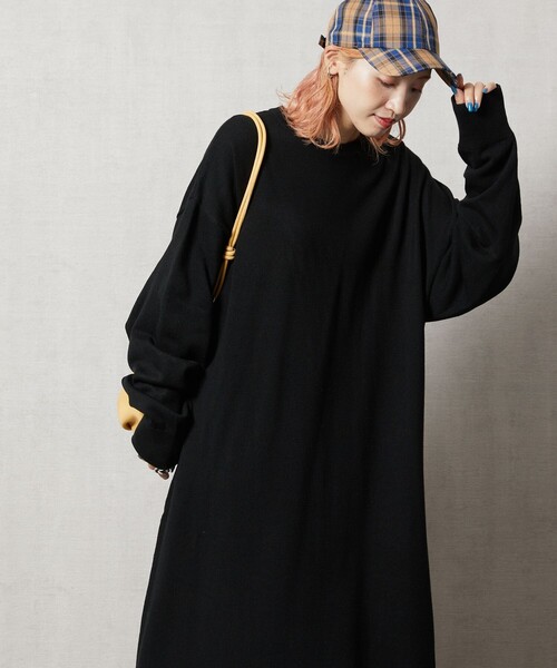 FREAK'S STORE（フリークスストア）の「【WEB限定】フレアマキシカラーニットワンピース（ワンピース・レディース・グレー/ブラック/ブラウン/ピンク/ナチュラル/オレンジ/グリーン・ﾌﾘ-）」の11枚目の写真