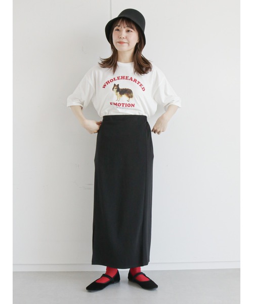 ehka sopo(エヘカソポ)の「ドッグロゴTシャツ(Tシャツ/カットソー・レディース・ブラック/オフホワイト/ピンク/グリーン・フリ-)」の12枚目の写真