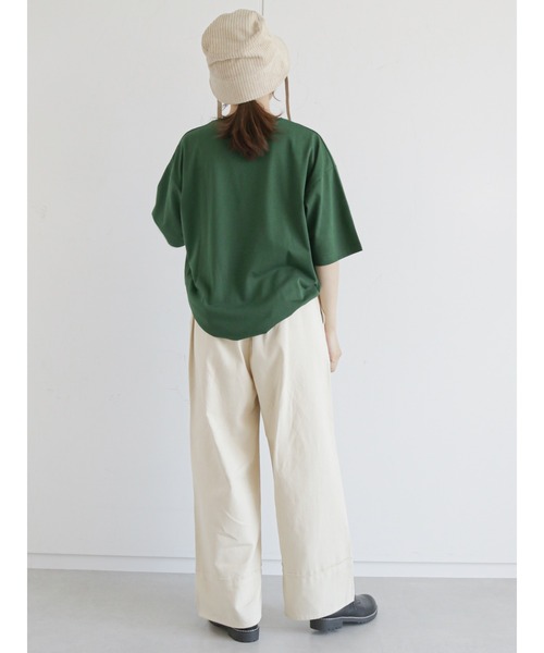 ehka sopo(エヘカソポ)の「ドッグロゴTシャツ(Tシャツ/カットソー・レディース・ブラック/オフホワイト/ピンク/グリーン・フリ-)」の7枚目の写真