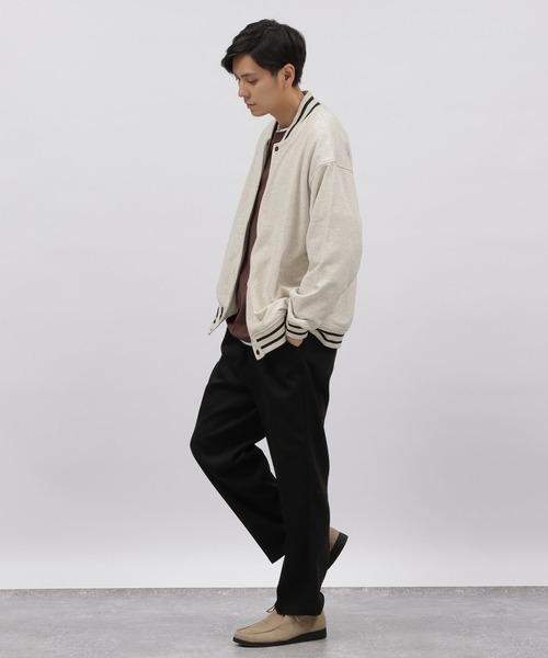 LAKOLE（ラコレ）の「裏毛スタジアムジャンパー / 125693（スタジャン・メンズ・オフホワイト/グリーン/ブラック・MEDIUM/X-LARGE/LARGE）」の8枚目の写真