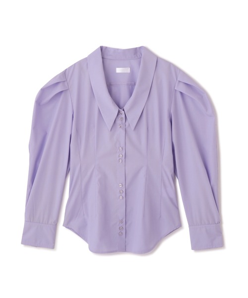 FREE'S MART（フリーズマート）の「◆ウエストシェイプパワーショルダーシャツ（シャツ/ブラウス・レディース・ブラック/ブルー/ホワイト・FREE）」の3枚目の写真