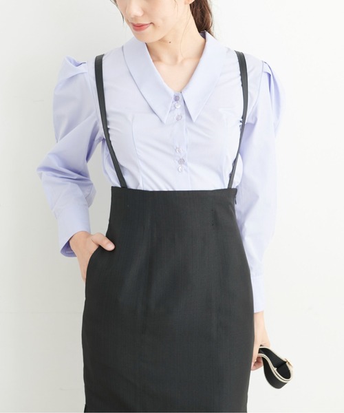 FREE'S MART（フリーズマート）の「◆ウエストシェイプパワーショルダーシャツ（シャツ/ブラウス・レディース・ブラック/ブルー/ホワイト・FREE）」の18枚目の写真